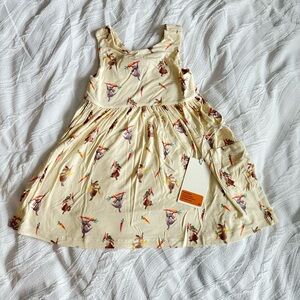 Bamboo 4T twirl Cream Easter Print Sleeveless Kids Dress